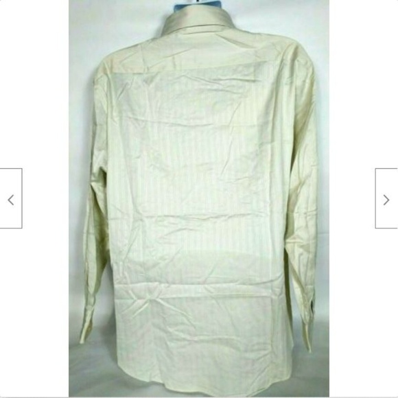 BCBG Maxazria Men's Cream Dress Shirt Extra Large 17 34/35 - Picture 2 of 5